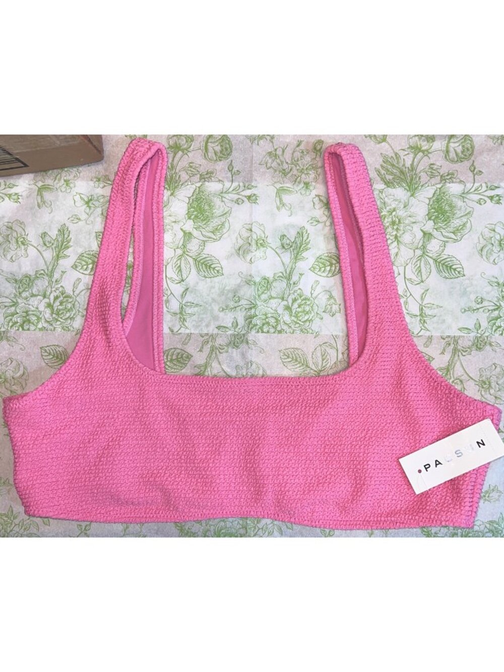 PacSun Pink Eco Textured Bikini Top Large New With Tags